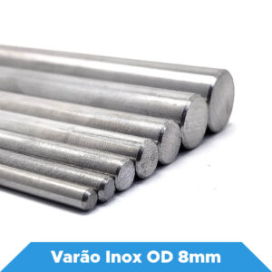 Varão Redondo Liso – Diâmetro de 8 mm – Aço Inox 304