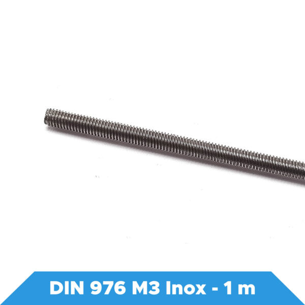 DIN 975 Varão Roscado M3 Aço Inox A2 – 1 Metro