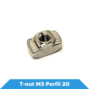 T-nut M3 para Perfil Slot 20 – Porca T com Inserção Rápida