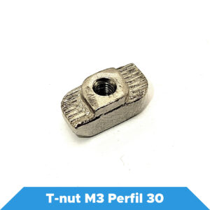 T-nut M3 para Perfil Slot 30 – Porca T com Inserção Rápida