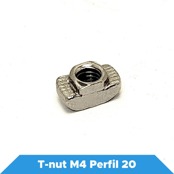 T-nut M4 para Perfil Slot 20 – Porca T com Inserção Rápida