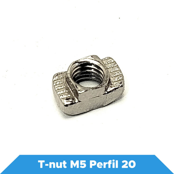 T-nut M5 para Perfil Slot 20 – Porca T com Inserção Rápida