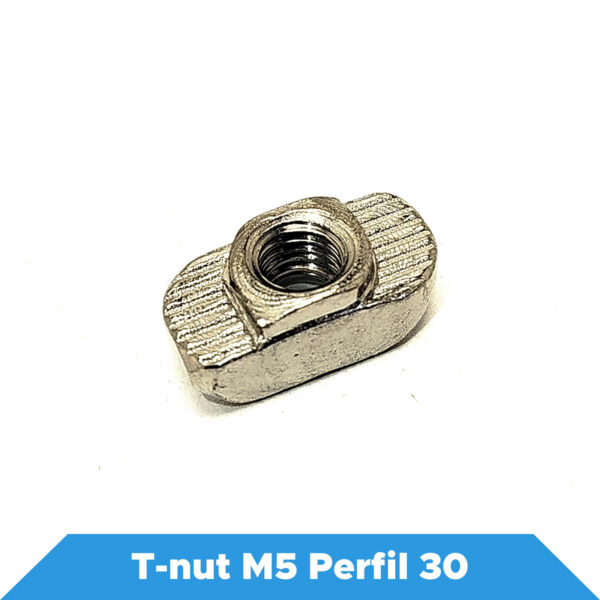 T-nut M5 para Perfil Slot 30 – Porca T com Inserção Rápida